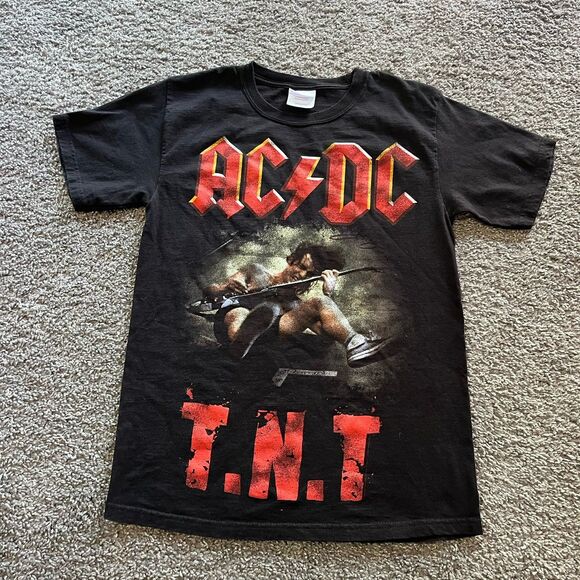 Hanes Other - Vintage Y2K AC/DC TNT Black Band Album T Shirt Mens Size Small